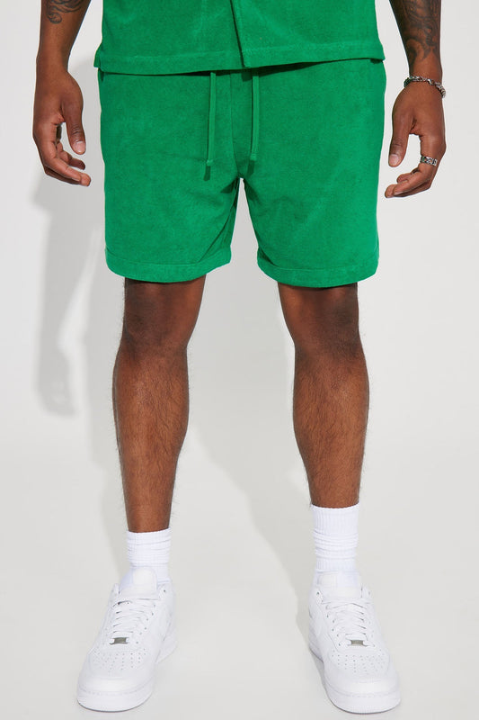 Dipped Terry Knit Shorts - Green