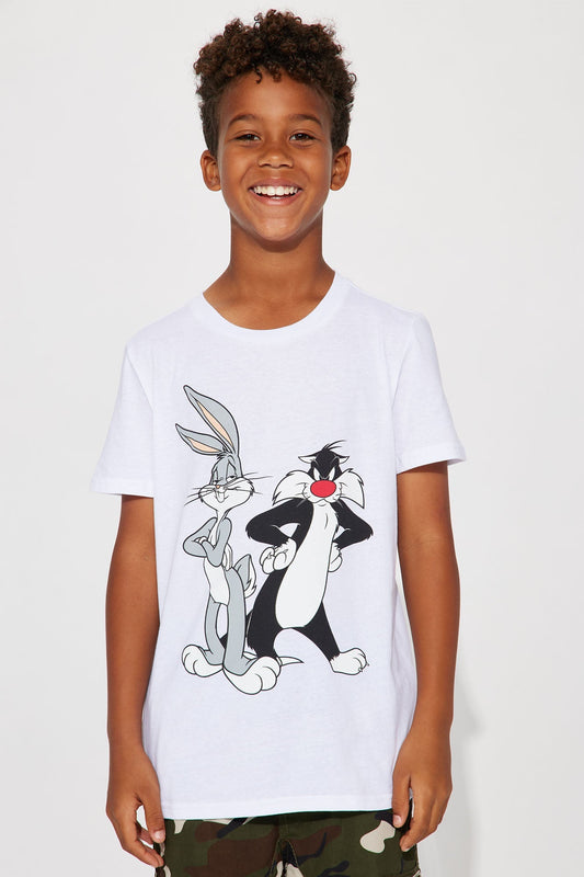 Mini Bugs And Sylvester Short Sleeve Screen Tee - White