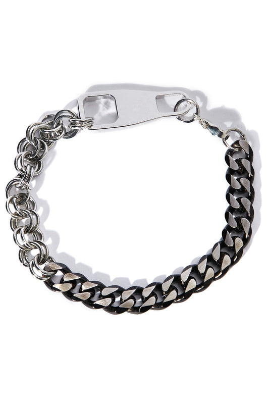 Split Design Bracelet - Black/Silver